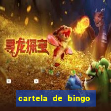 cartela de bingo cha de panela